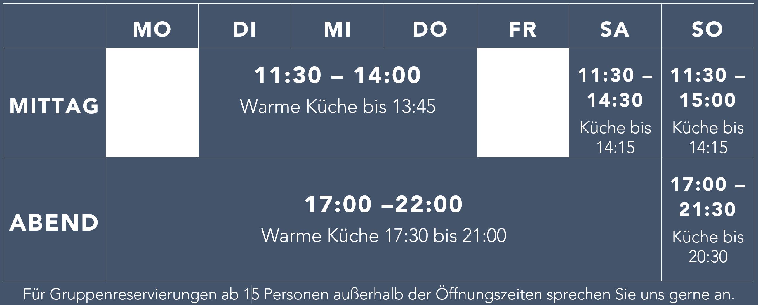 Öffnungszeiten 2023